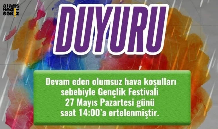 Gençlik Festivali Ertelendi!