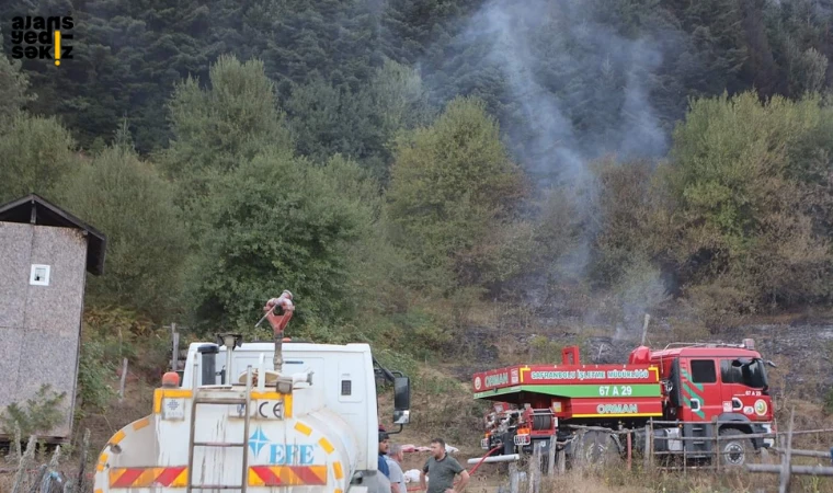 Kaymakam Yazıcı, yangın sahasında incelemelerde bulundu.