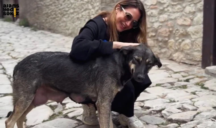 Ünlü oyuncu, tiyatro gösterisi için geldiği Safranbolu Eski Çarşı’yı ziyaret etti.