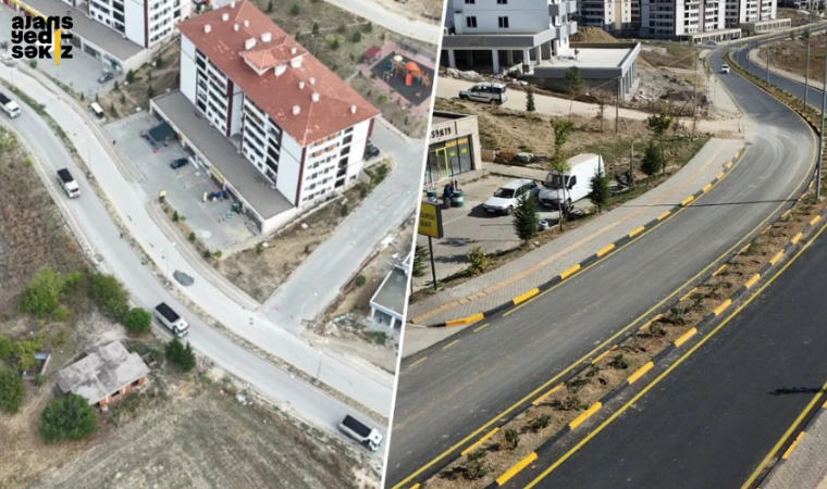 Belenköy’de asfalt yenileme, yol onarımı ve peyzaj çalışmaları tamamlandı.