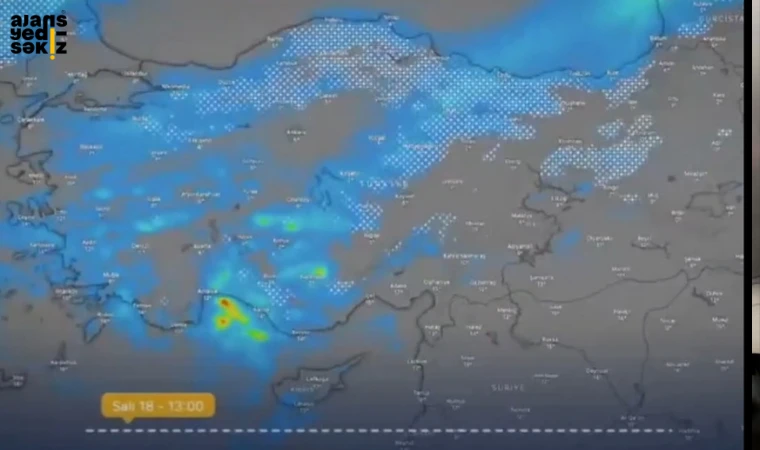 Türkiye’de etkili olan, Sibirya kökenli Altay Kar Fırtınası’nın saatlik hareketleri.