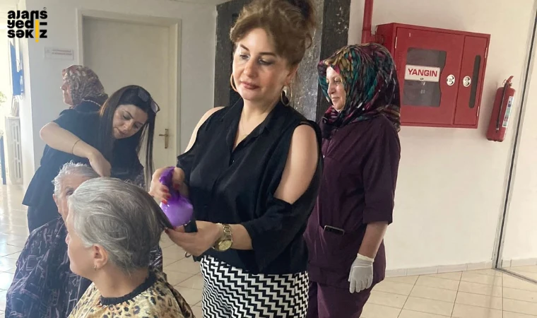 Karabük Berberler ve Kuaförler Odası, yaşlıların gönlünü kazandı.
