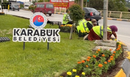 Karabük Belediyesi, yaz çiçekleriyle şehir estetiğine renk katıyor.
