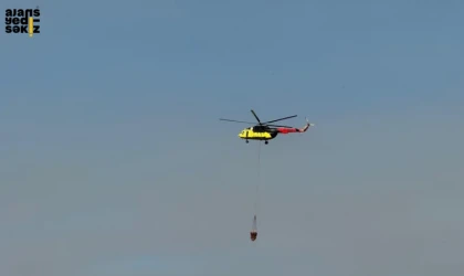 Cildikısık’taki orman yangınına 1 helikopter, 63 araç ve 205 personel müdahale ediyor.
